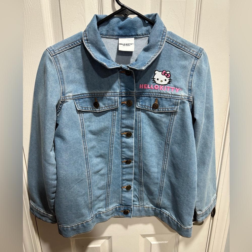 Sanrio Light Blue Jean Jacket with Hello Kitty Embroidery